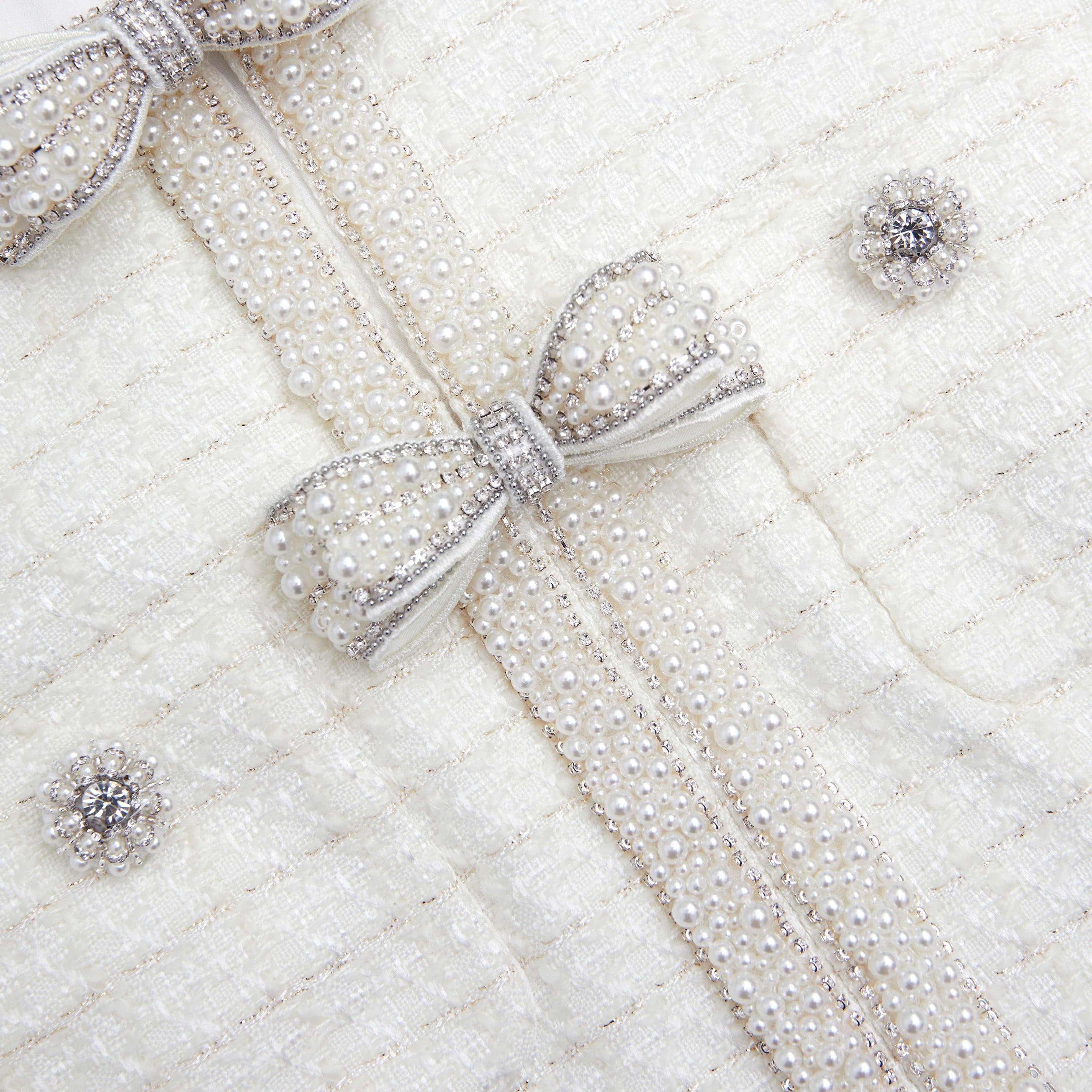 self-portrait Cream Boucle Midi Dress | REVERSIBLE
