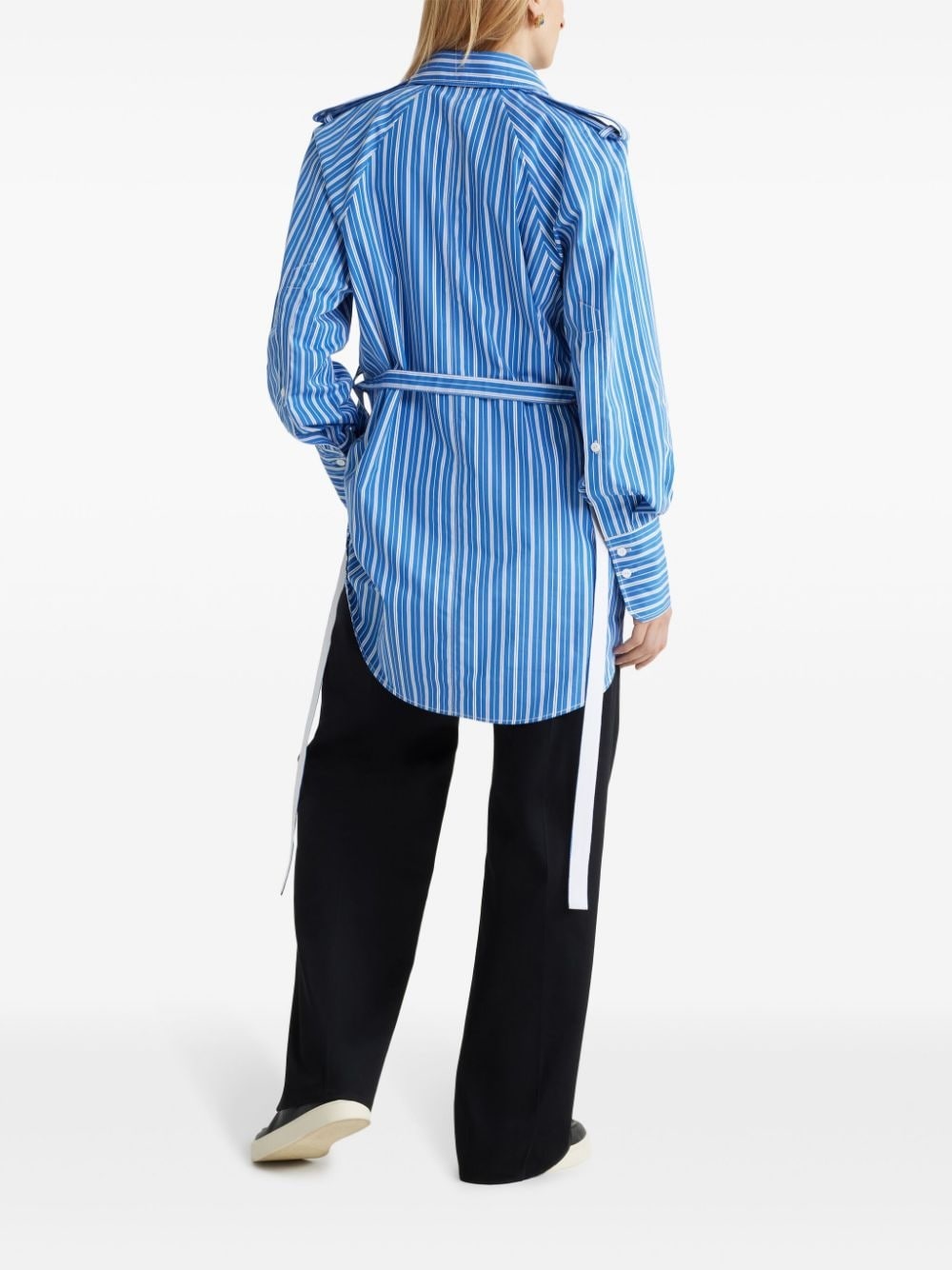 striped wool shirt dress - 3