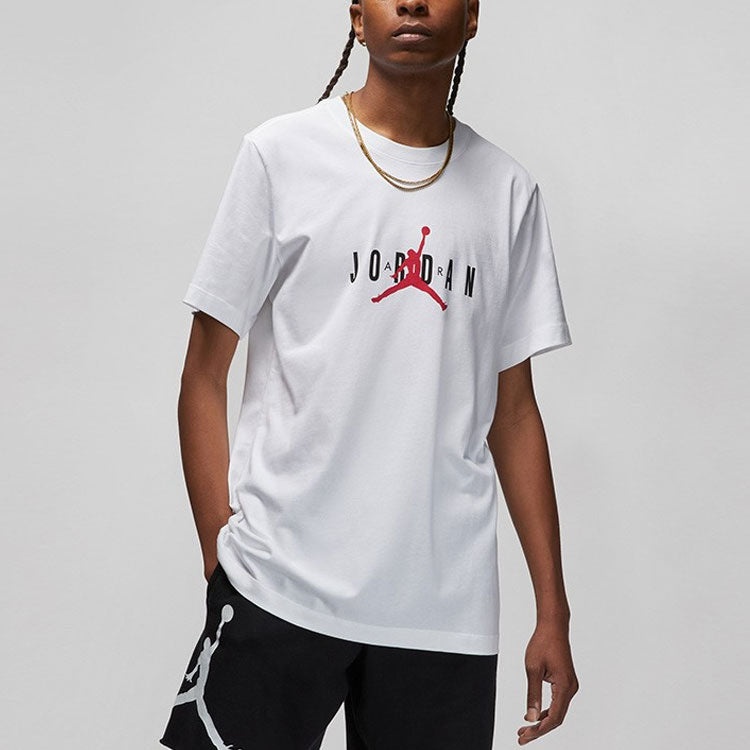 Air Jordan Alphabet Flying Man Logo Printing Round Neck Casual Short Sleeve White DM1463-100 - 4