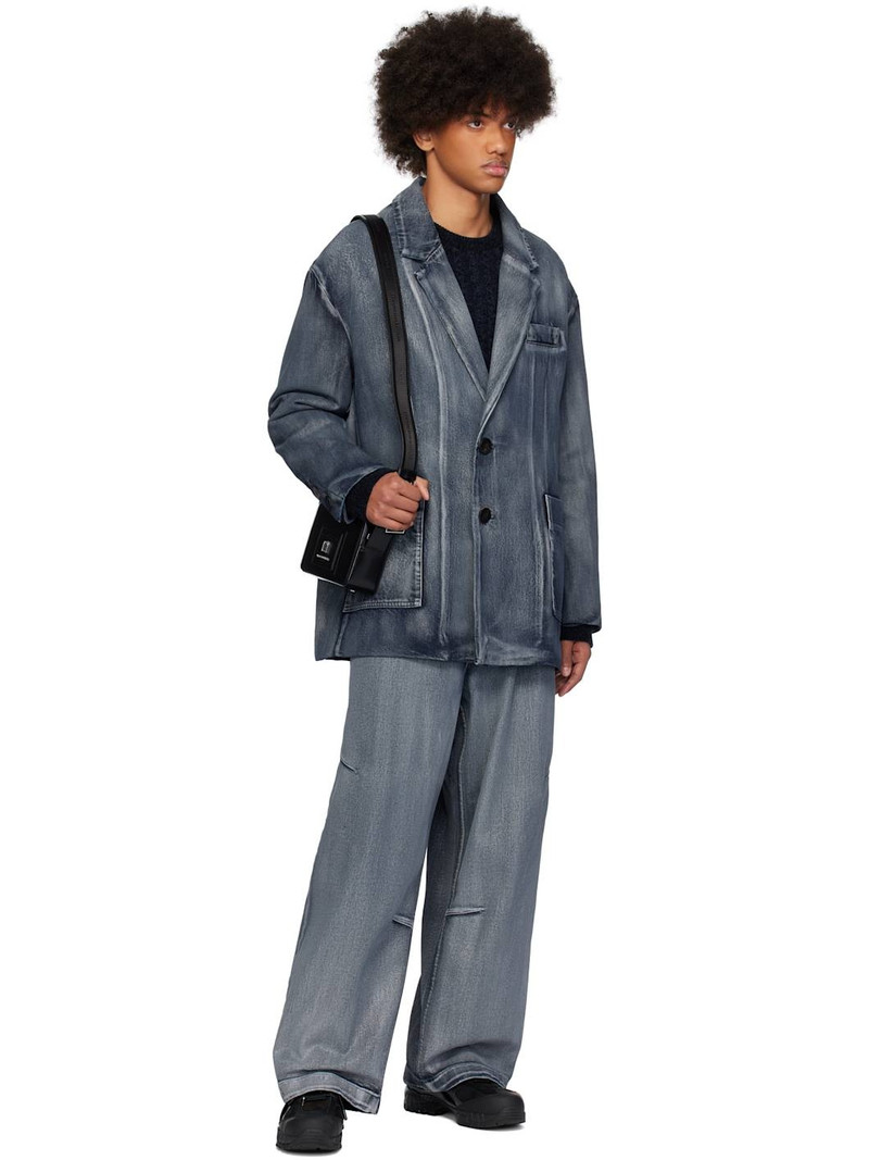 Wooyoungmi Blue Painted Single Denim Blazer outlook