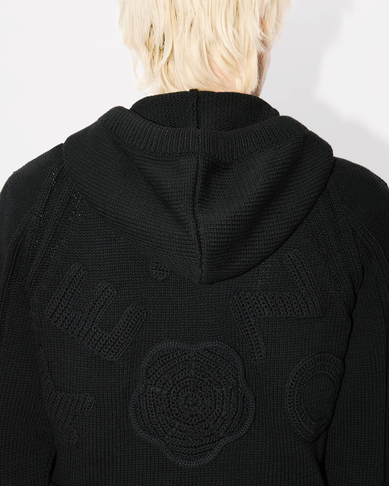 Hand-embroidered cable knitted hoodie 7