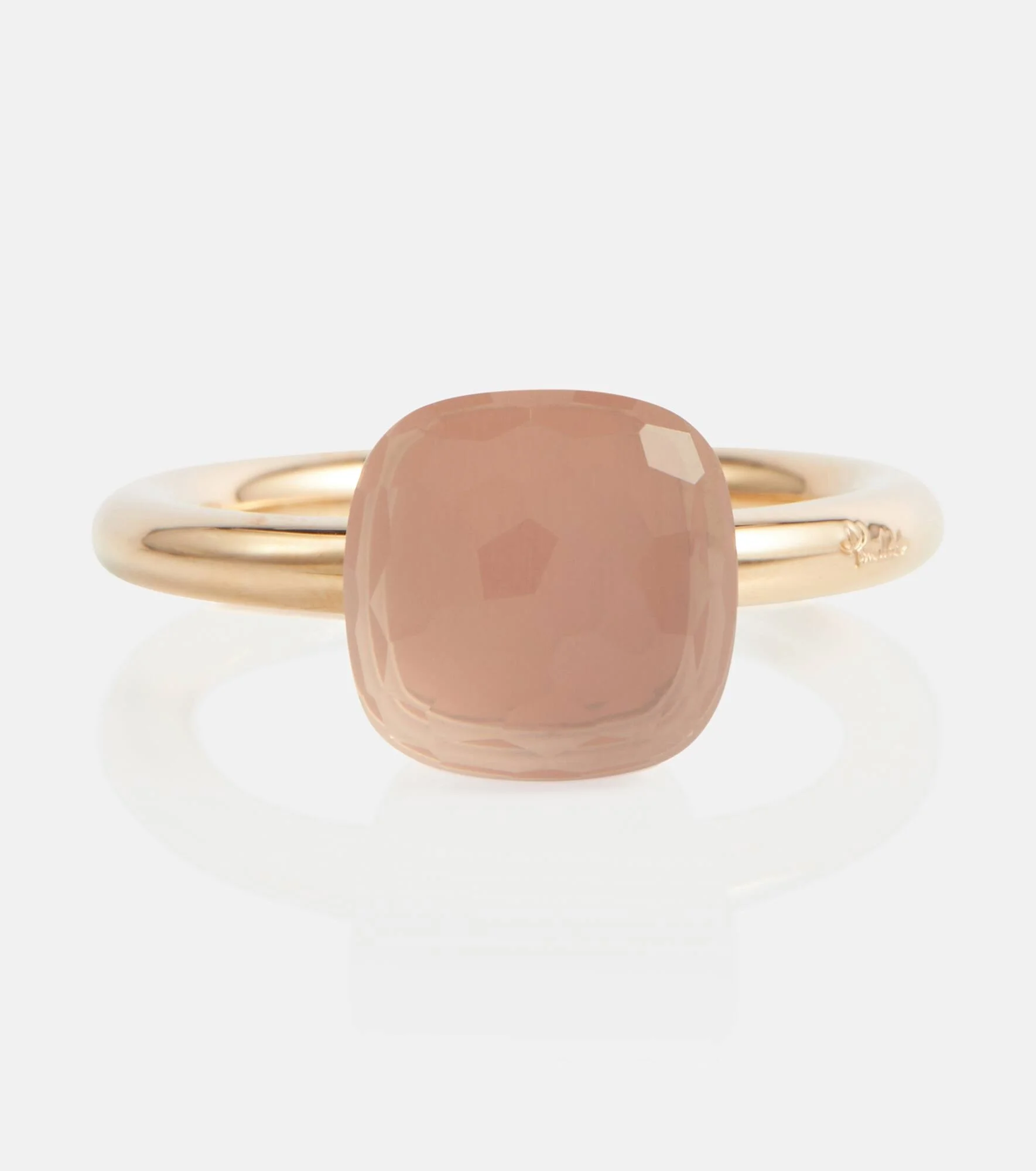 Nudo 18kt gold ring with rose quartz - 1