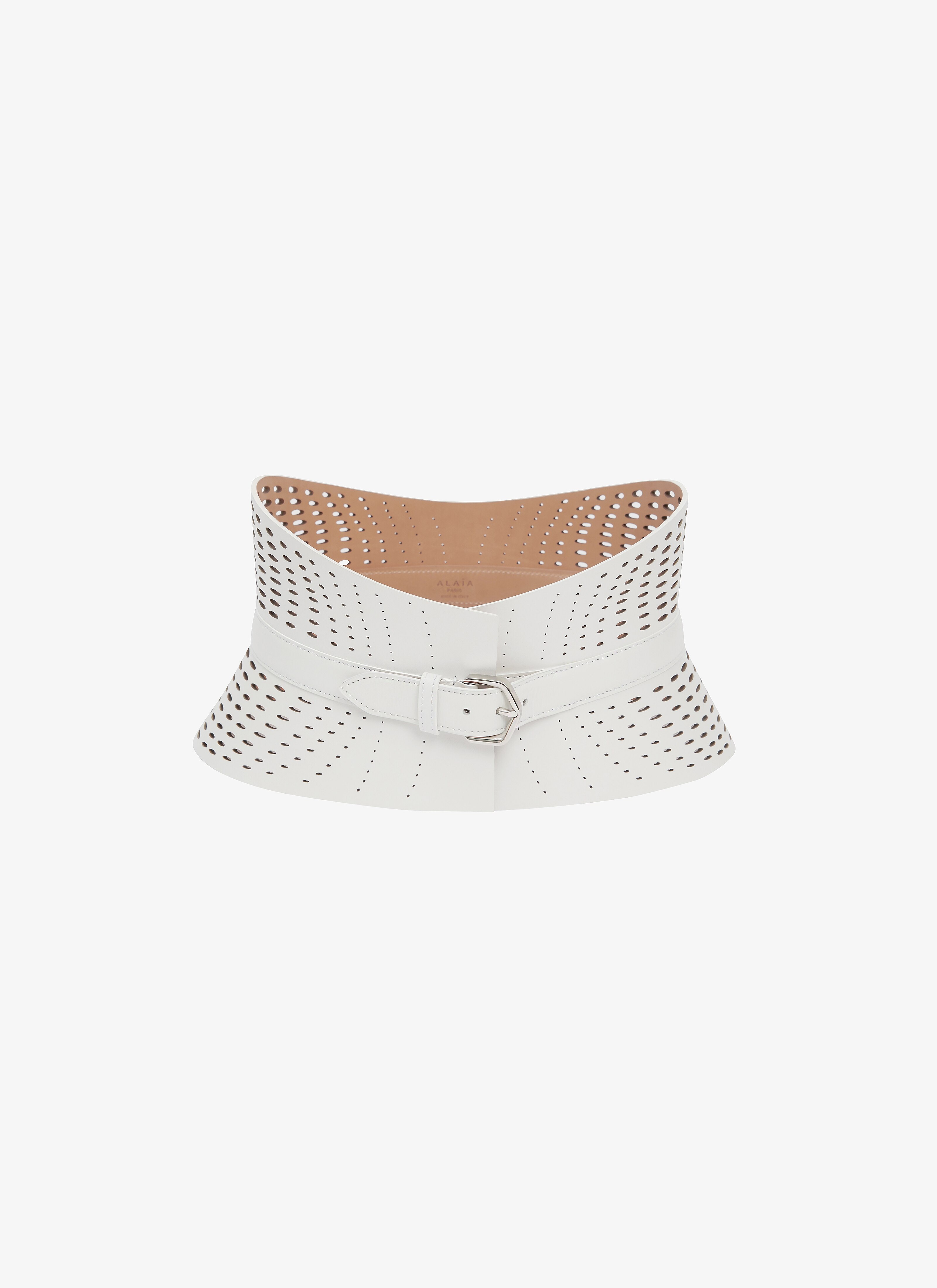 NEO BUSTIER BELT IN OPTICAL PERFO LUX CALFSKIN - 3