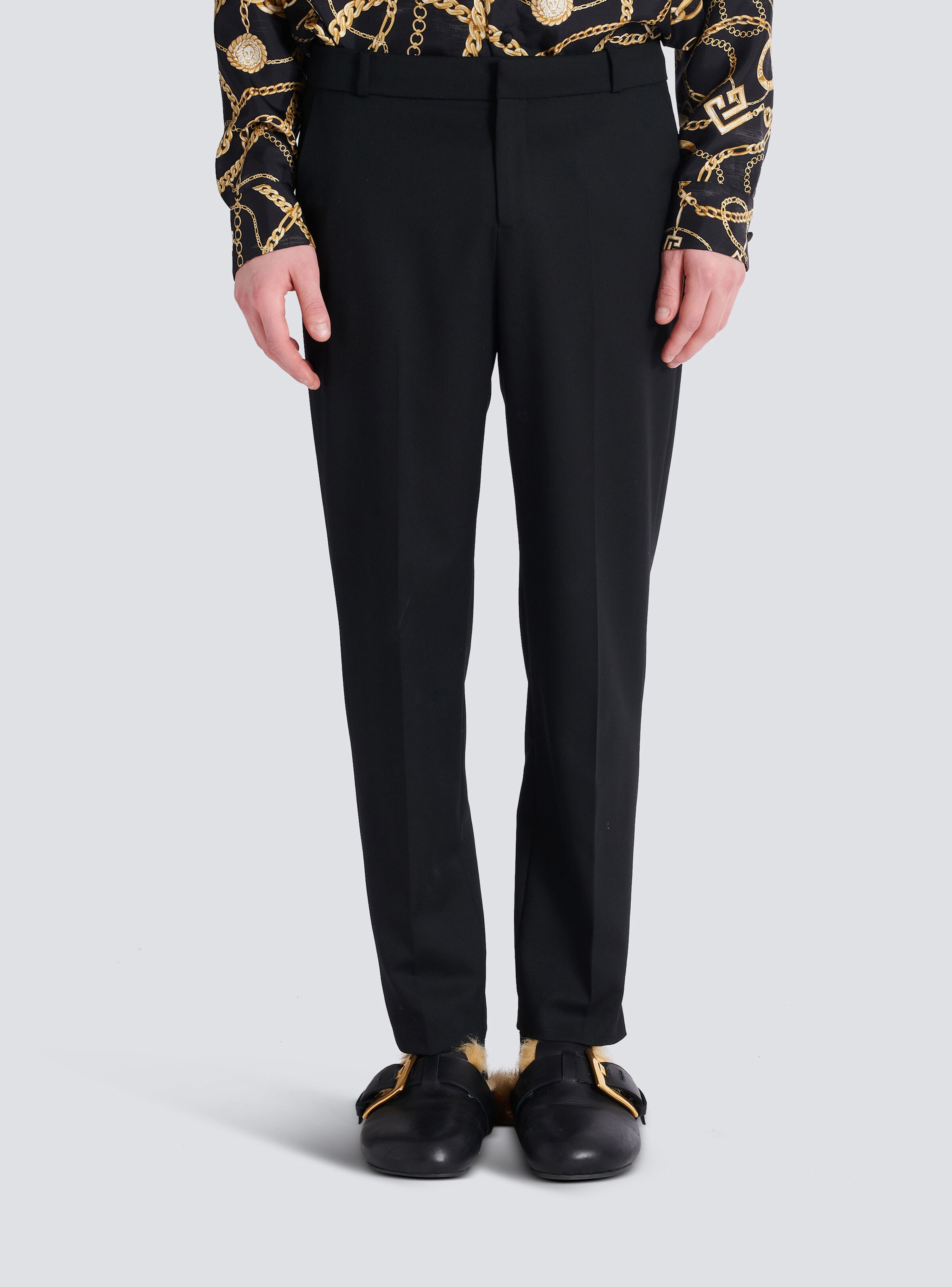Straight-leg tailored wool trousers - 5