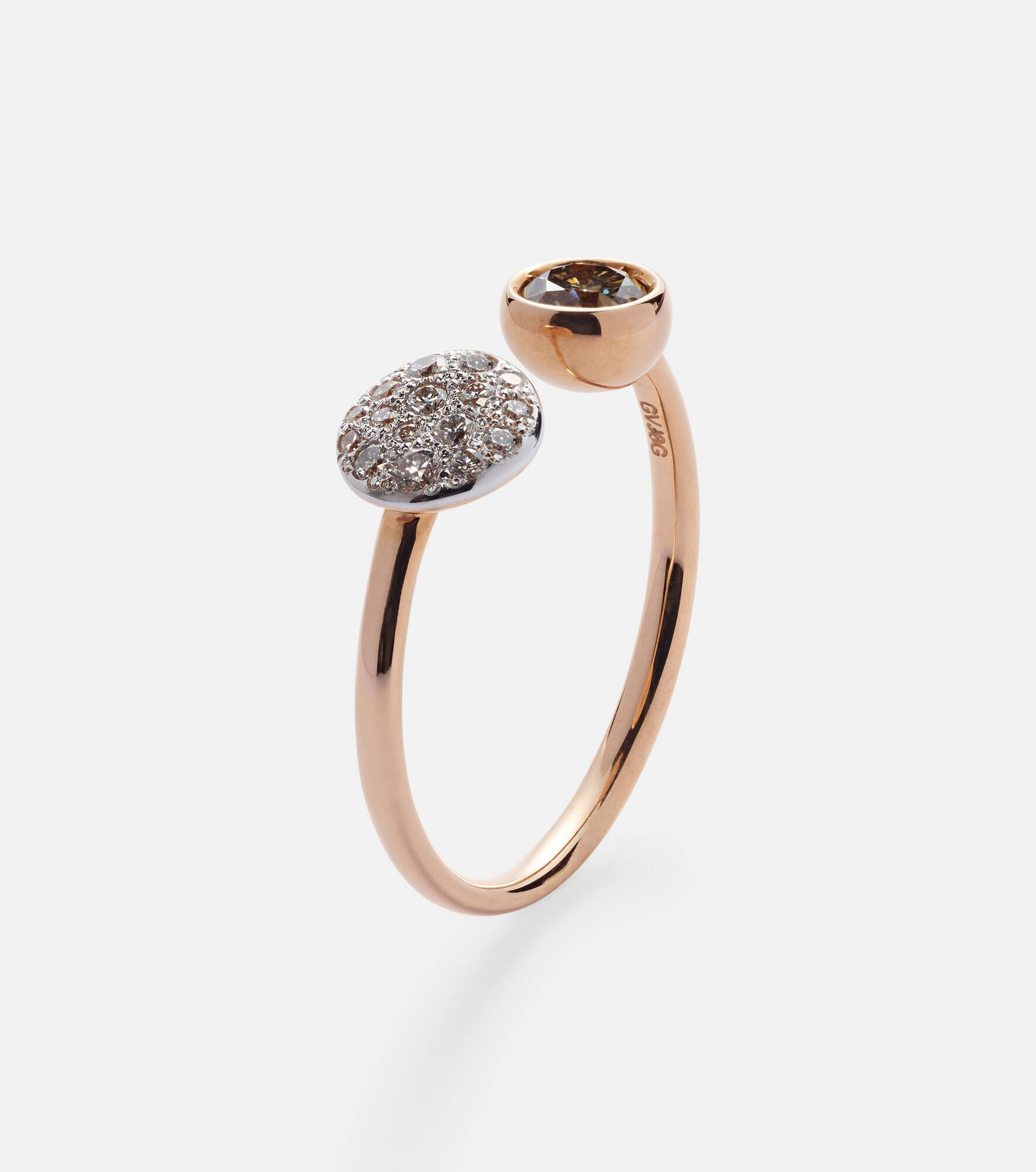 Sabbia 18kt rose gold ring with diamonds - 4