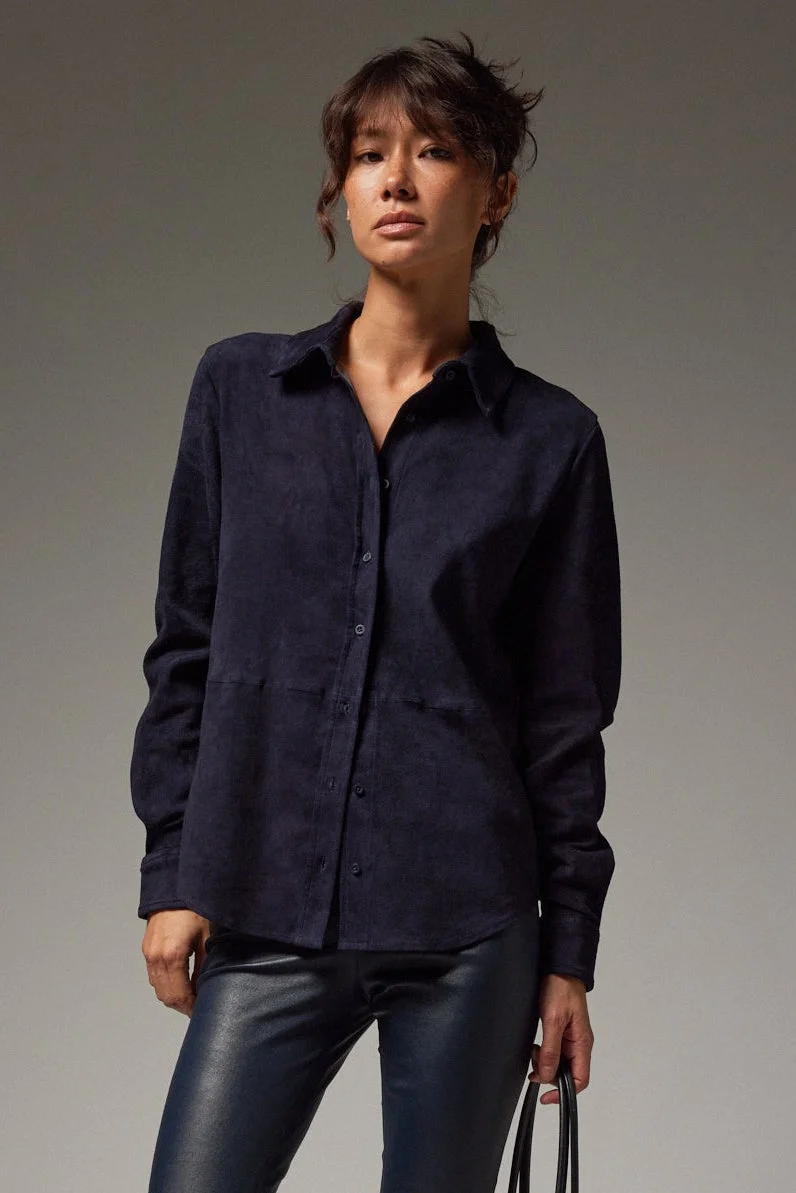 FONDA SUEDE BUTTON DOWN - 1