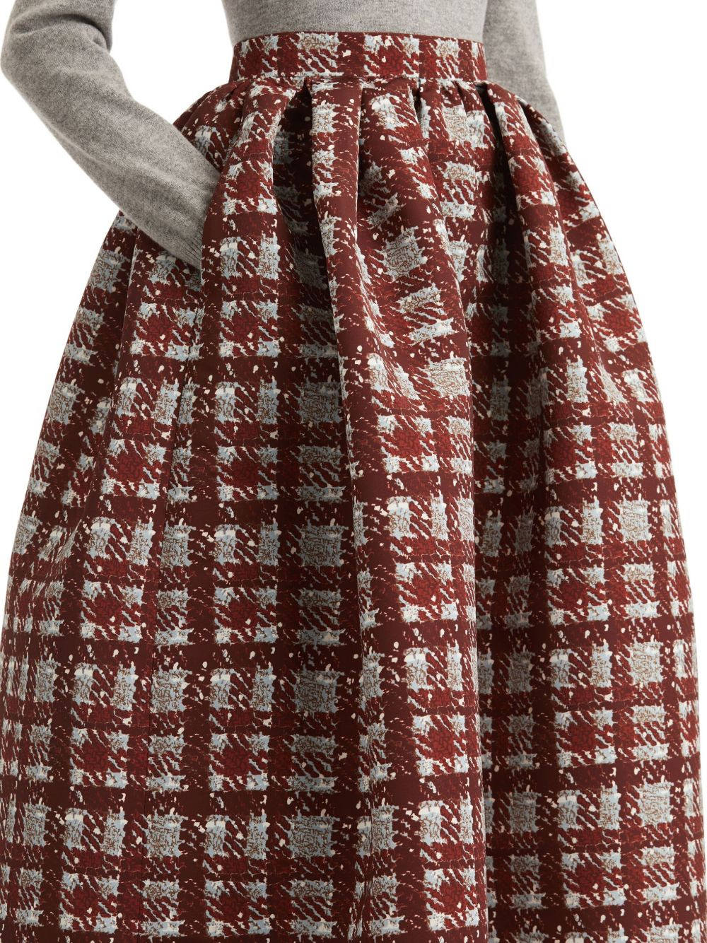 pleated plaid midi skirt - 5