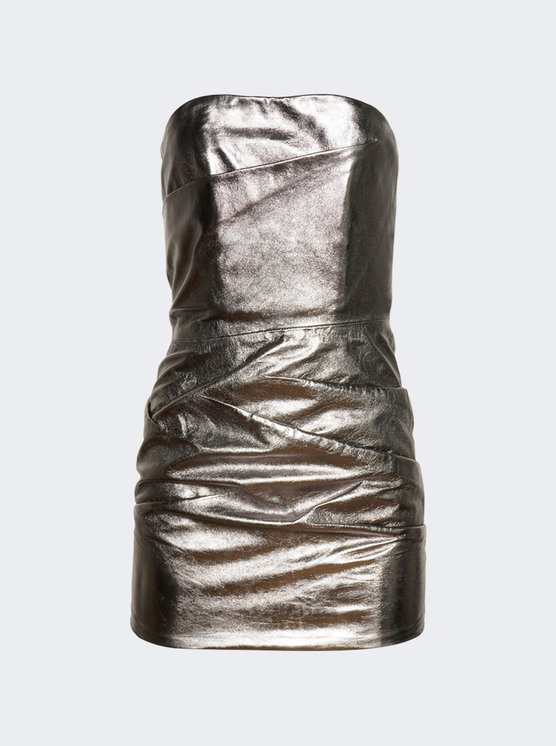 Mini Mirror Leather Dress Silver 1