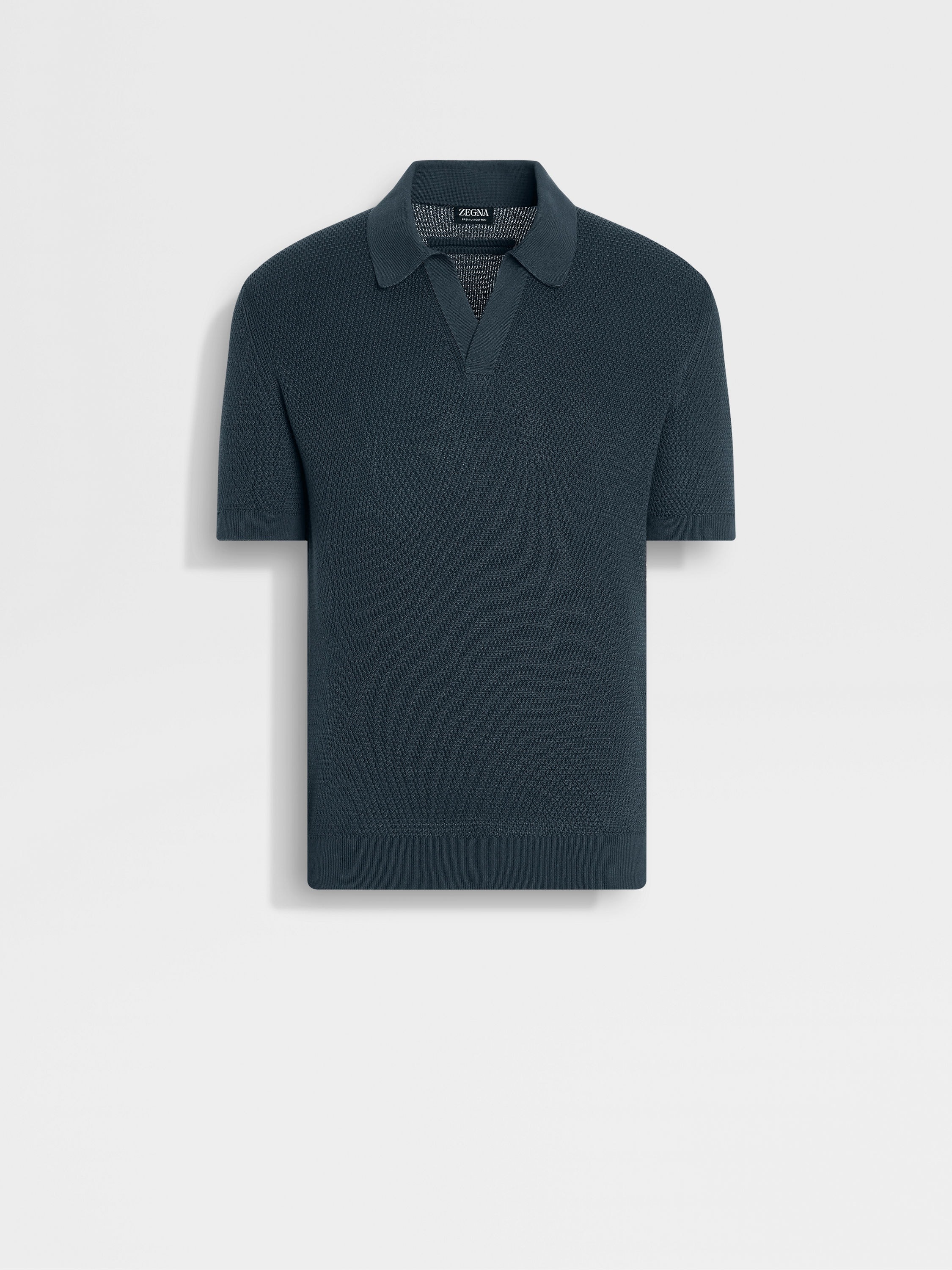 DARK TEAL BLUE PREMIUM COTTON POLO SHIRT - 1