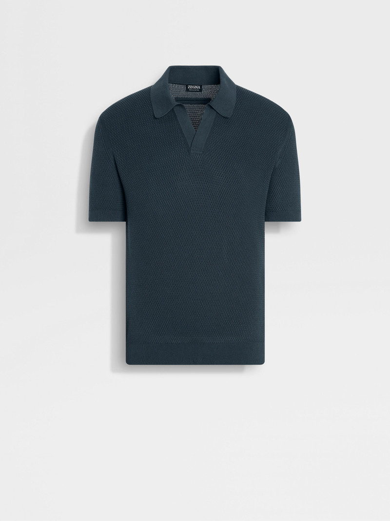 DARK TEAL BLUE PREMIUM COTTON POLO SHIRT 1