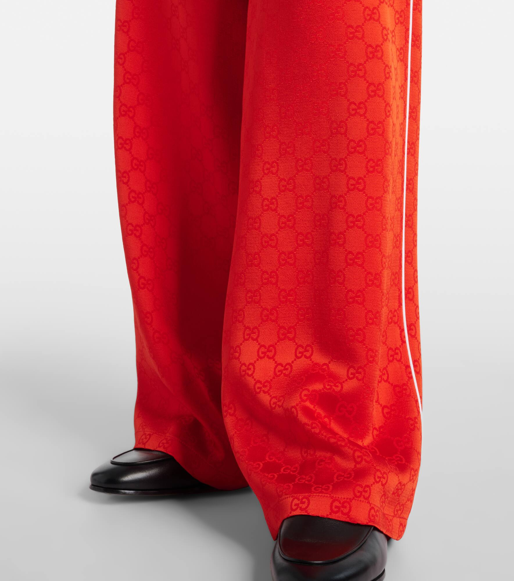GG satin wide-leg pants - 5