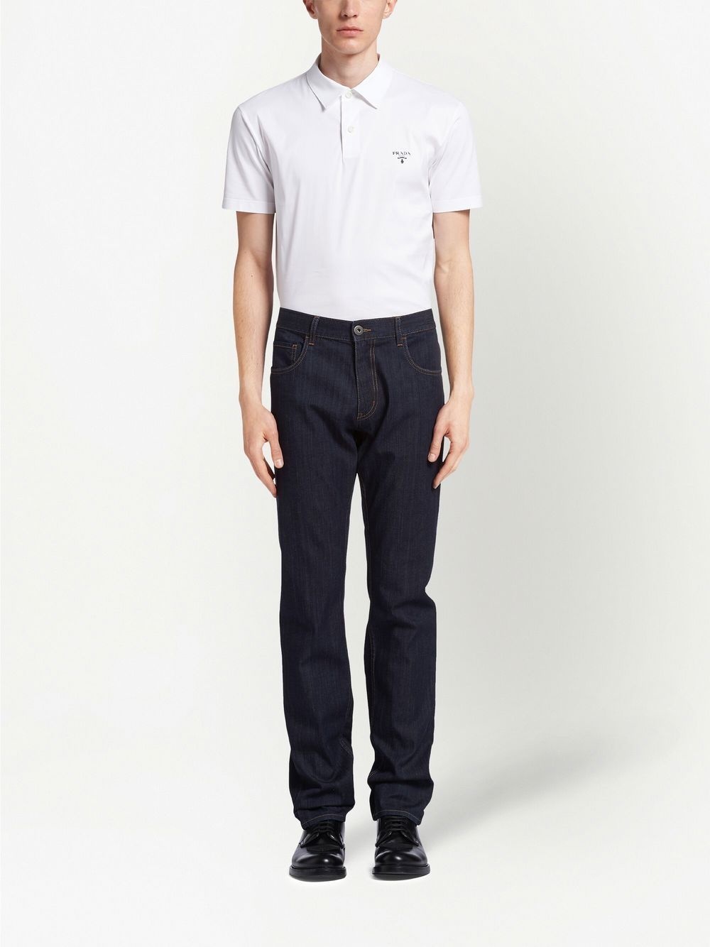 contrast-stitch straight-leg jeans - 2
