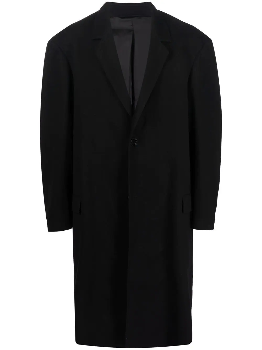 single-breasted wool coat - 1