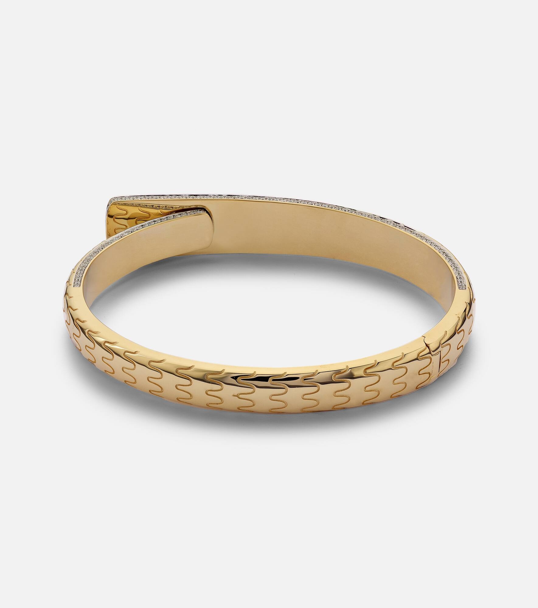 Prestige 18kt gold bangle with diamonds - 4