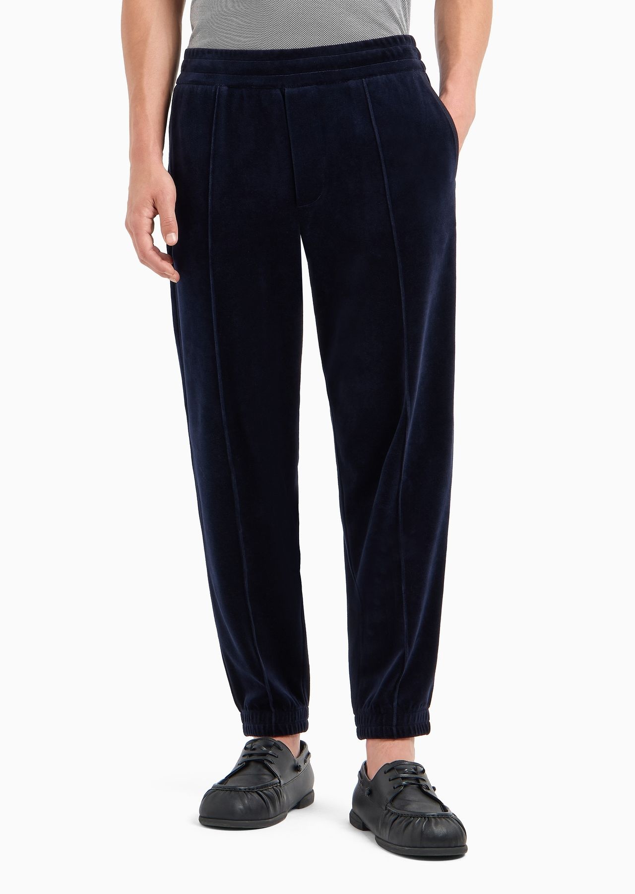 Chenille joggers with ribbing - 2