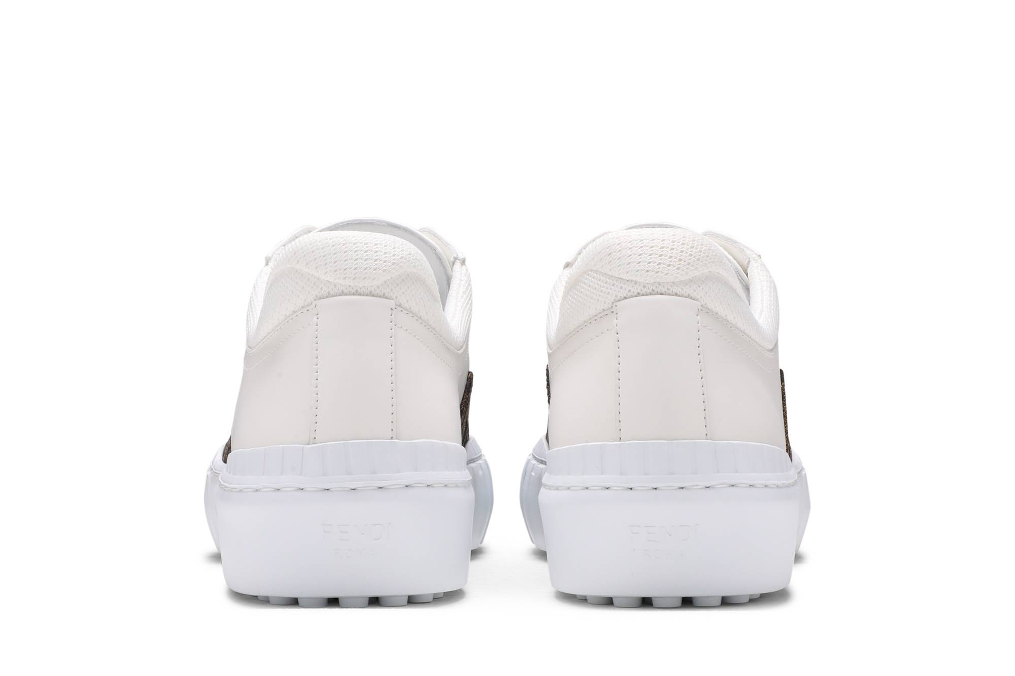 Fendi Force Lace-Up Sneaker 'White Brown' - 6