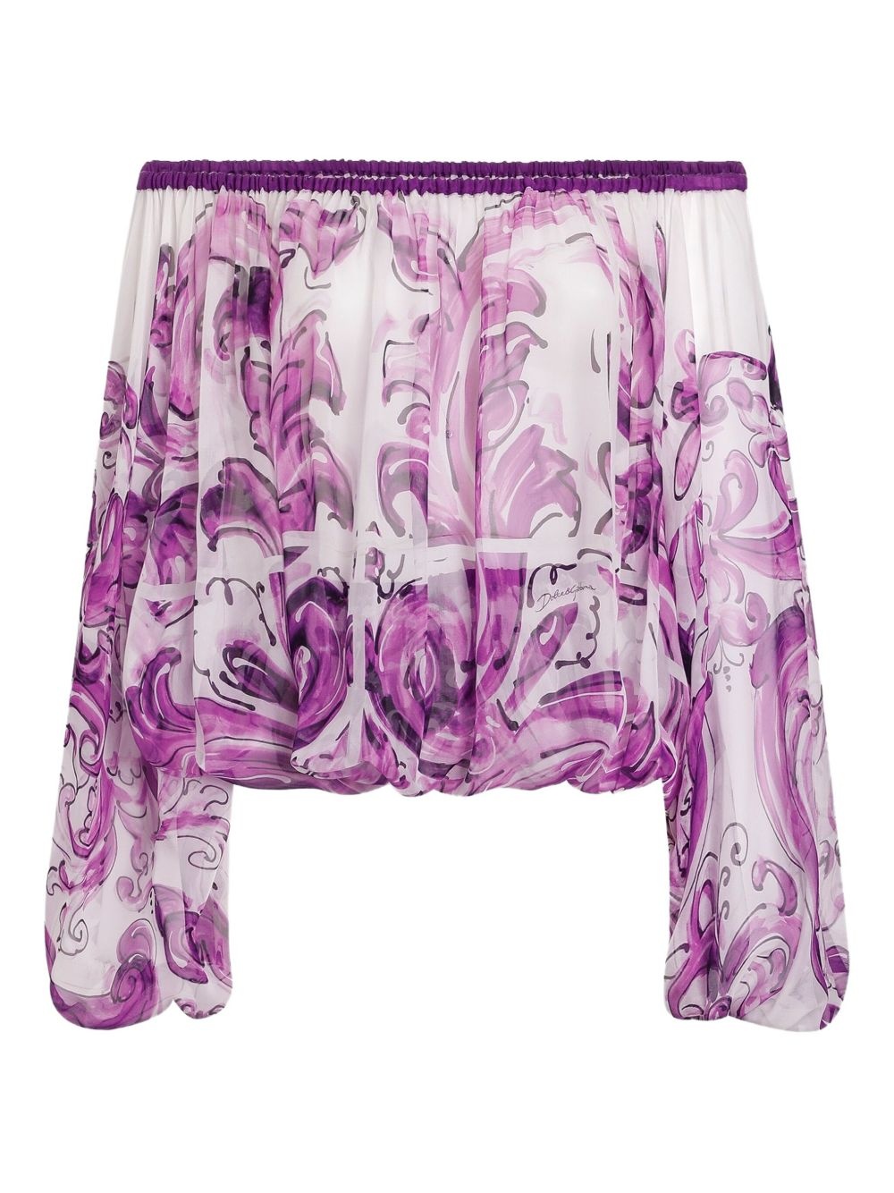 graphic-print silk blouse - 1