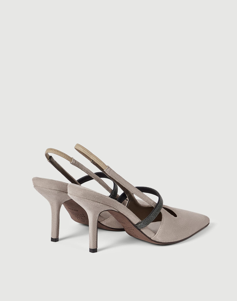 Suede heels with precious strap 3