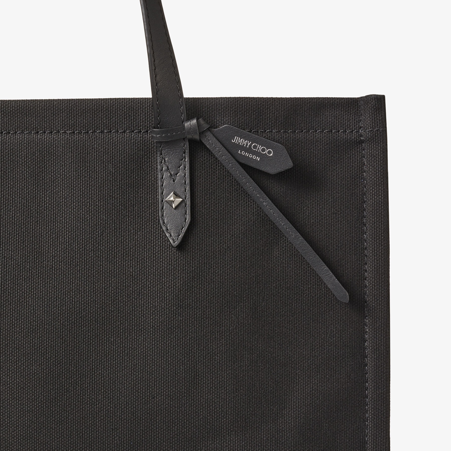 Logo Tote
Black Canvas Tote Bag with Black Leather Handles - 5