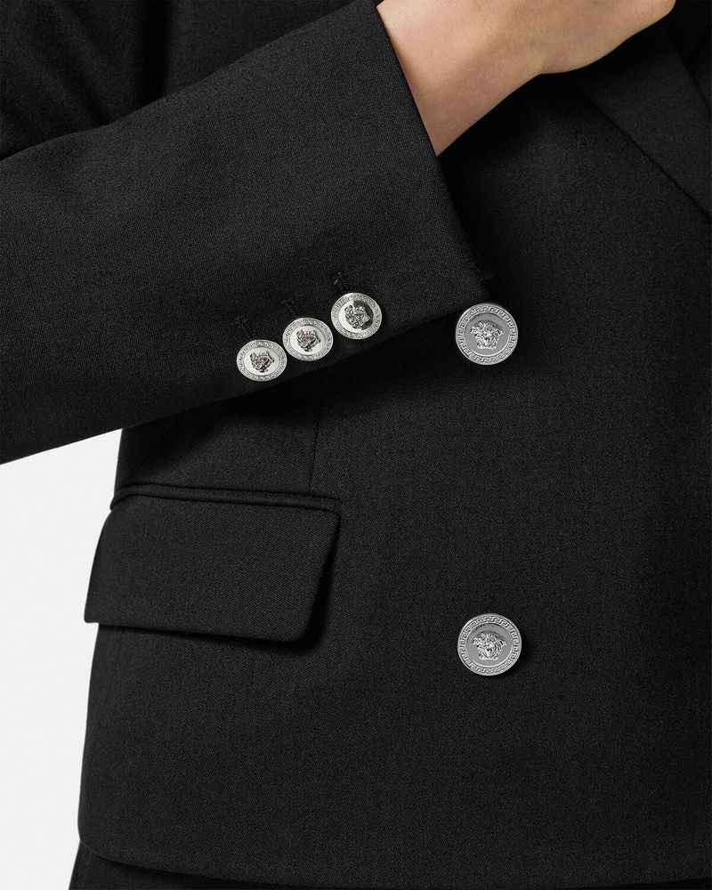 Crop Double-Breasted Wool Blazer 3