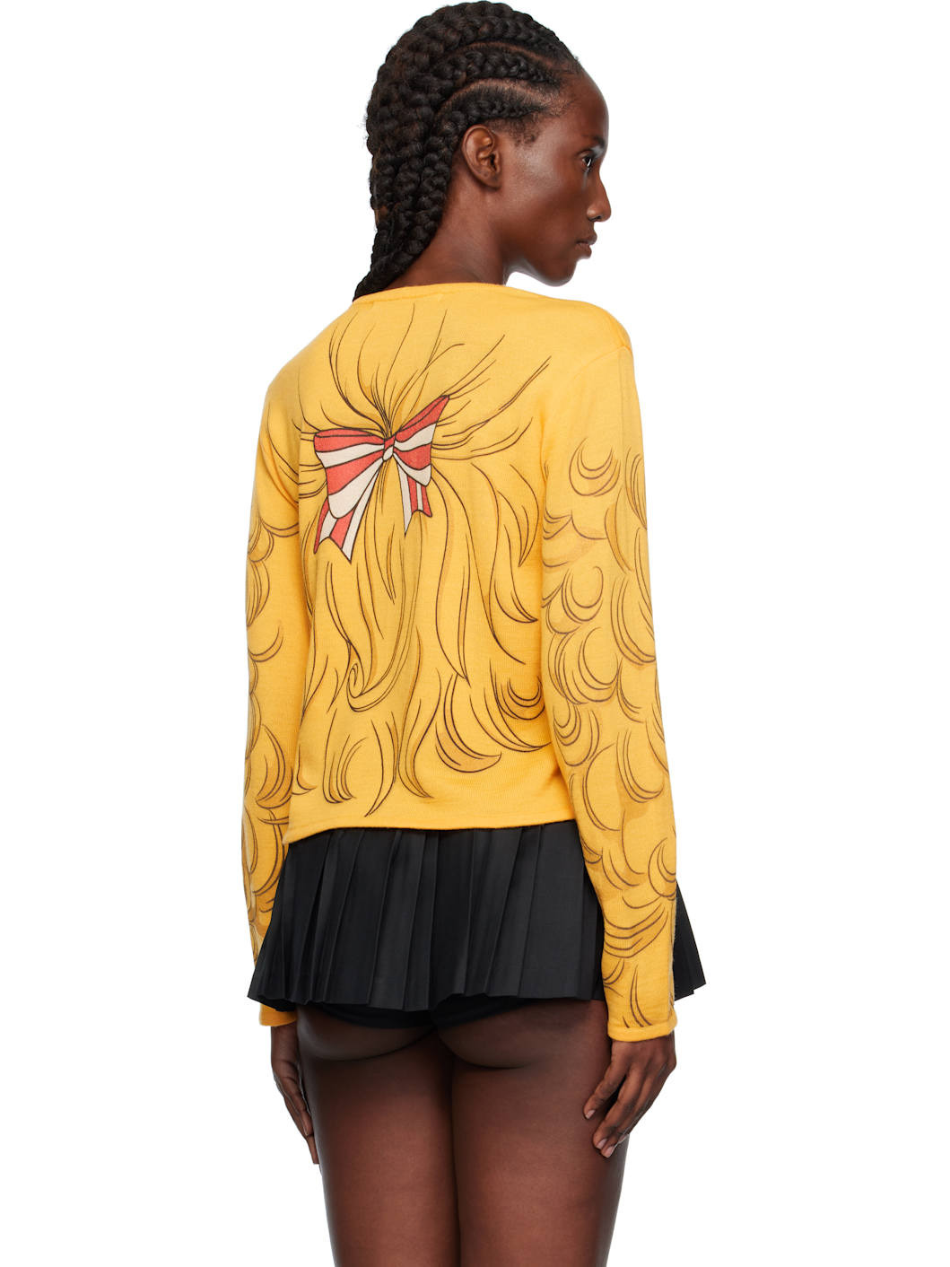 Yellow Crying Girl Fitted Knit Sweater - 3