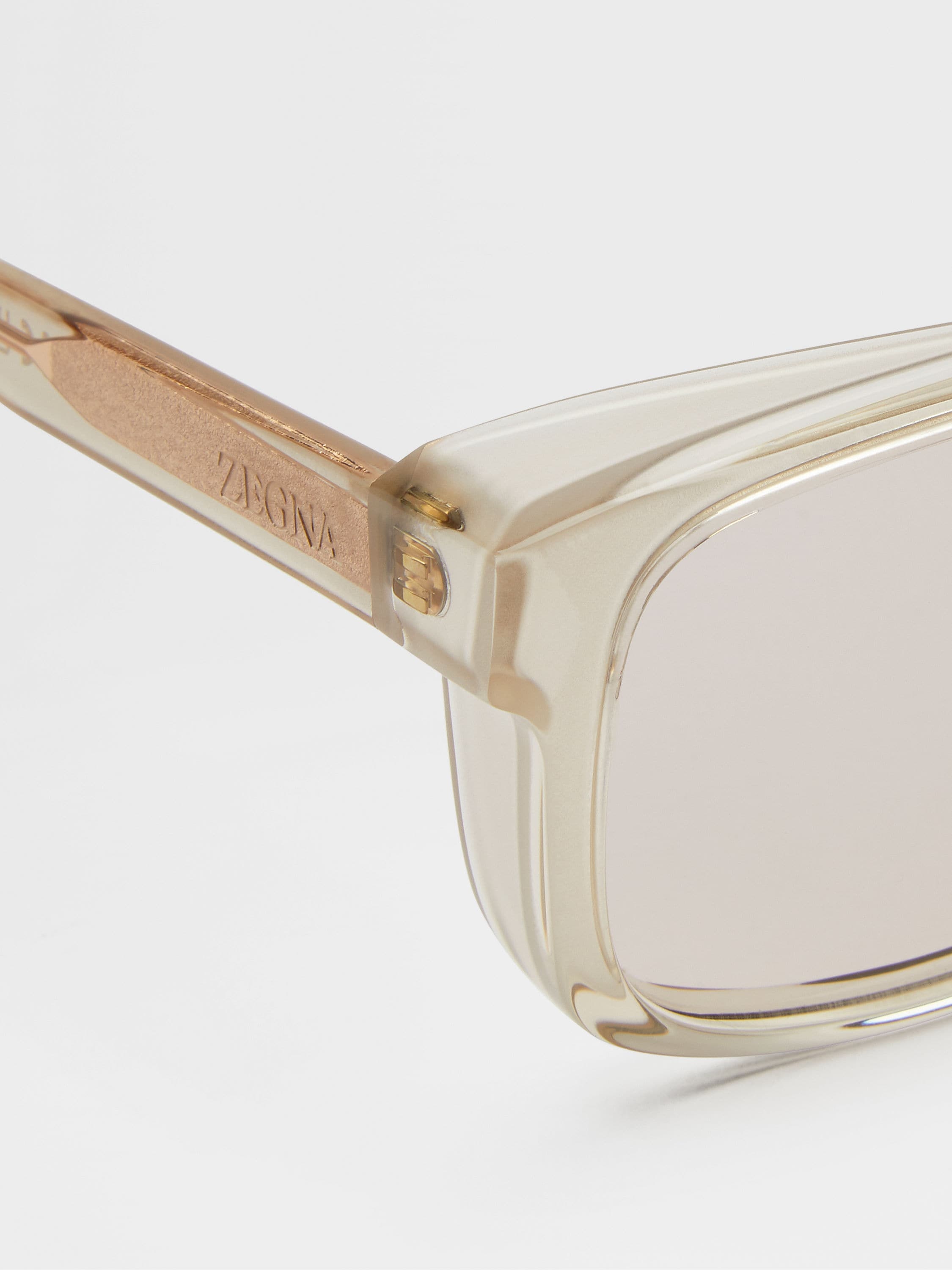 TRANSPARENT BEIGE ACETATE SUNGLASSES - 2