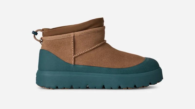 ® Men's Cl Ultra Mini Weather Hybrid Suede Classic Boots in Chestnut/Marina Blue - 1