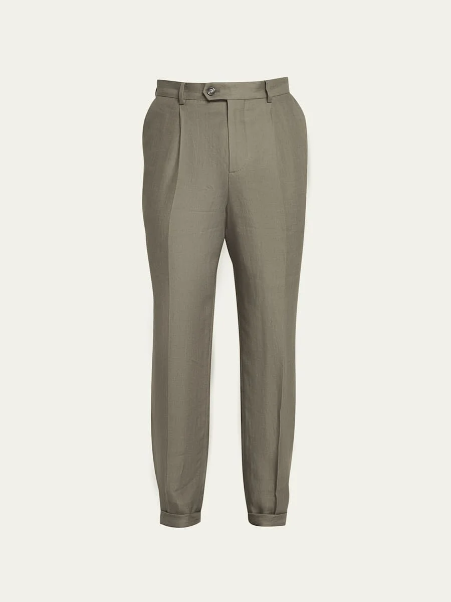 Men's Sage Chevron Linen Pants - 1