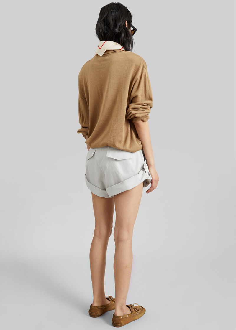 Low Classic Tuck Point Turn-Up Shorts - Light Grey 7