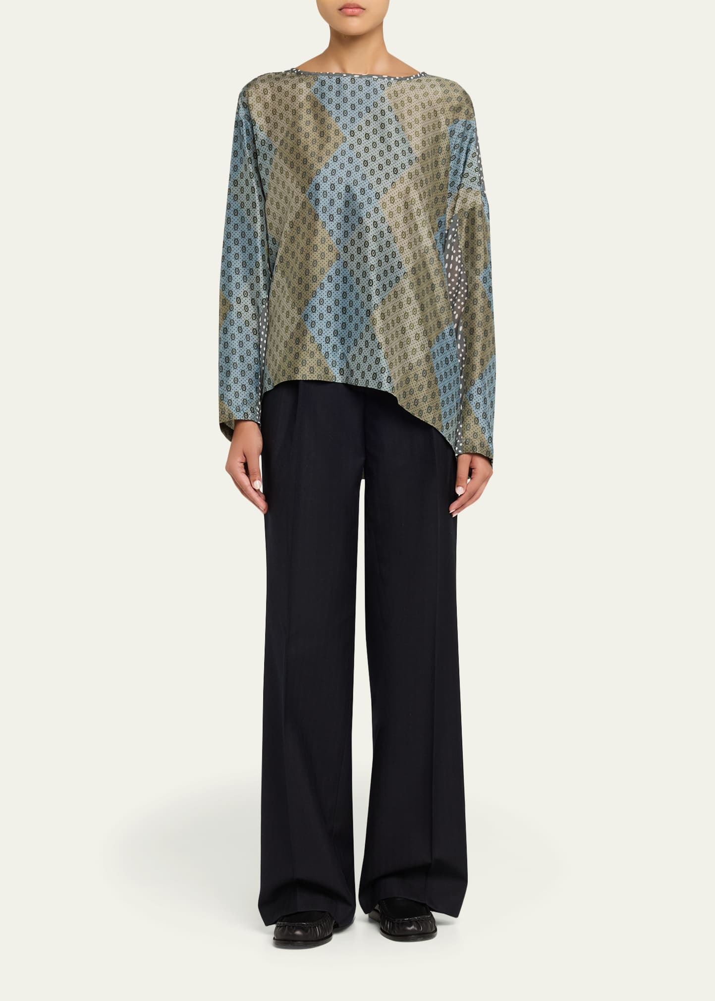 Caias Printed Silk Blouse - 2