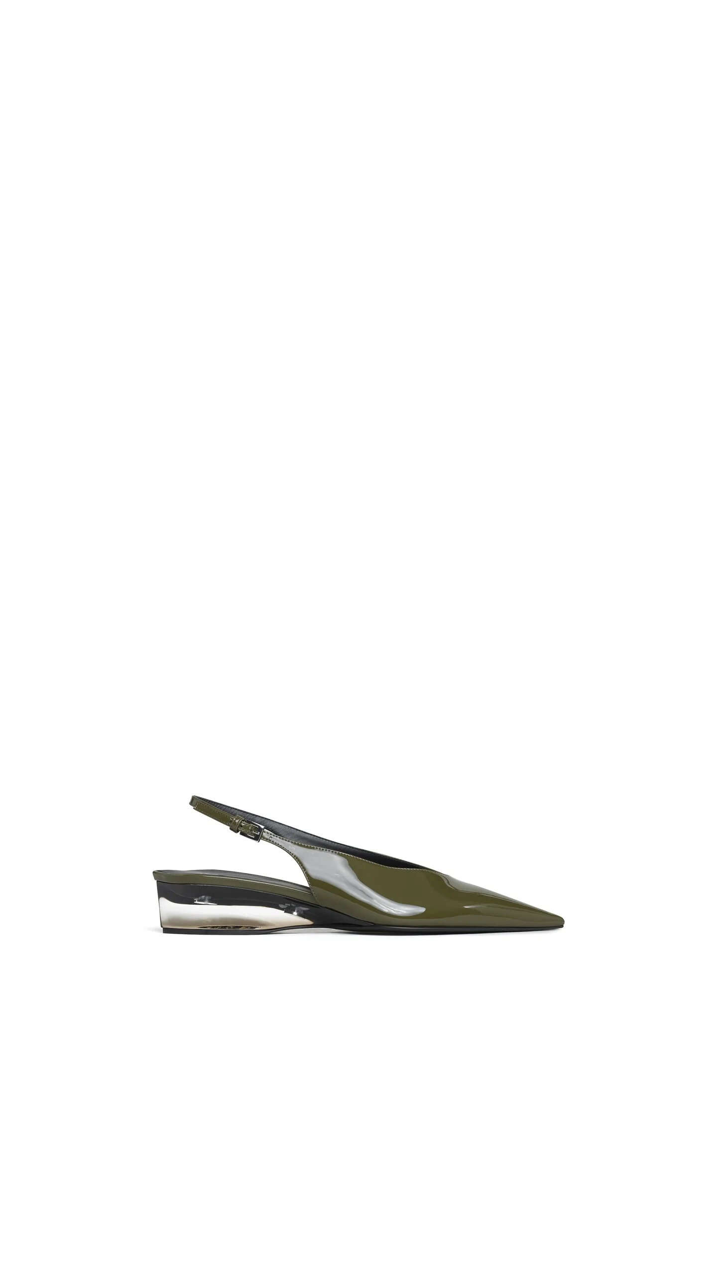 INVISIBLE WEDGE SLINGBACKS IN PATENT CALFSKIN - 1
