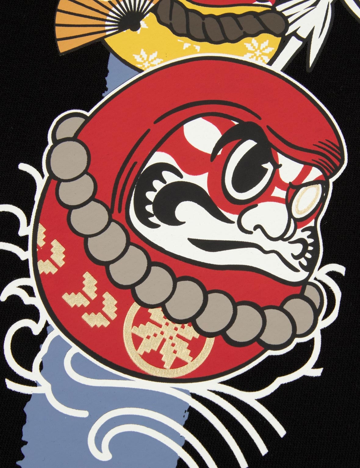 KUMADORI DARUMA DAICOCK PRINT REGULAR FIT SWEATPANTS - 8