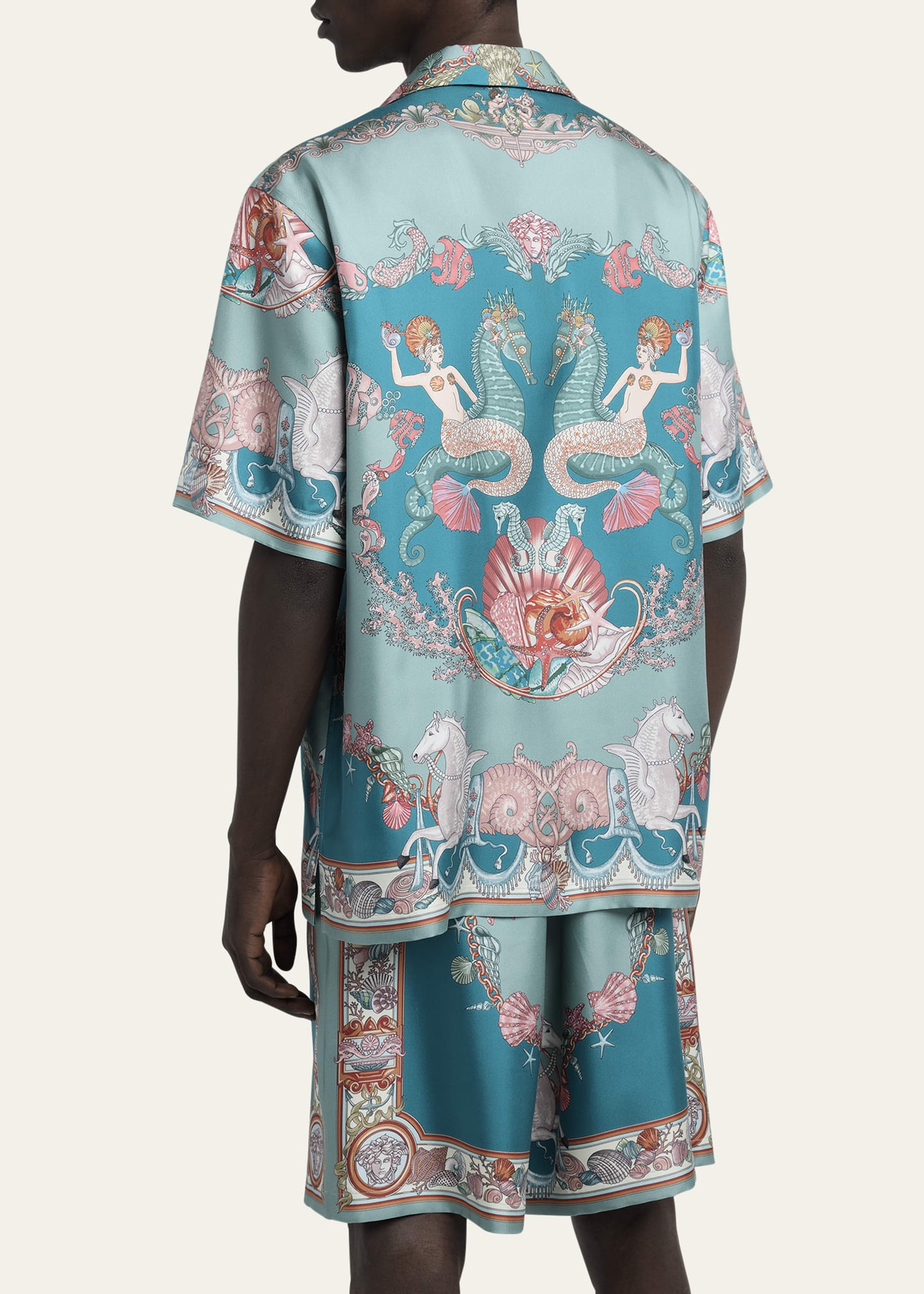 Men's Coral Theater Silk Twill Camp Shirt - 3