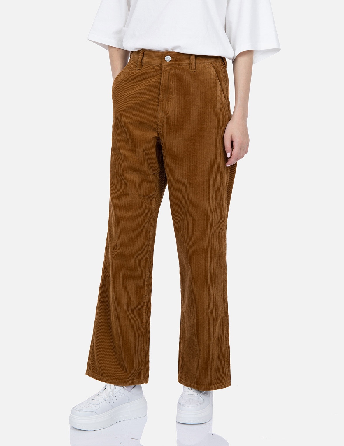 SEAGULL EMBROIDERY STRAIGHT-FIT CORDUROY TROUSERS - 8