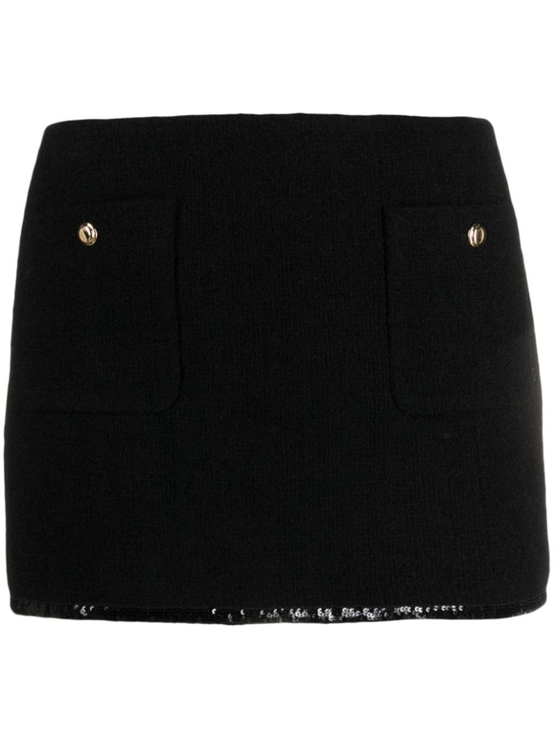 sequin-trim knitted miniskirt - 1