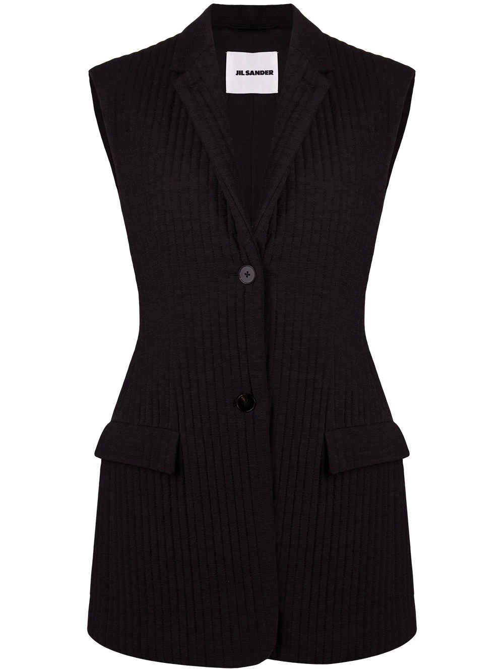 ribbed tailored vest - 1