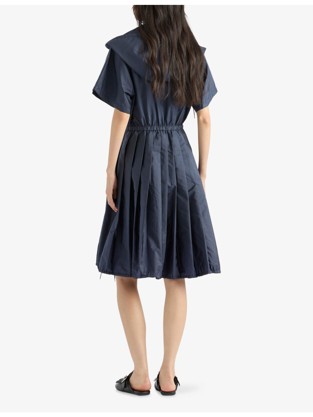 Re Nylon Drawstring-Waist Woven Midi Dress - 3