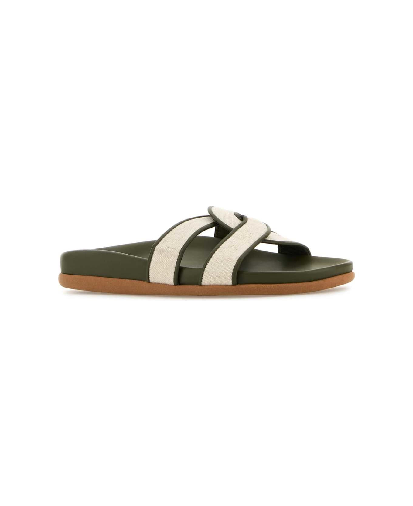 Two-tone Canvas Desmos Slippers - 2