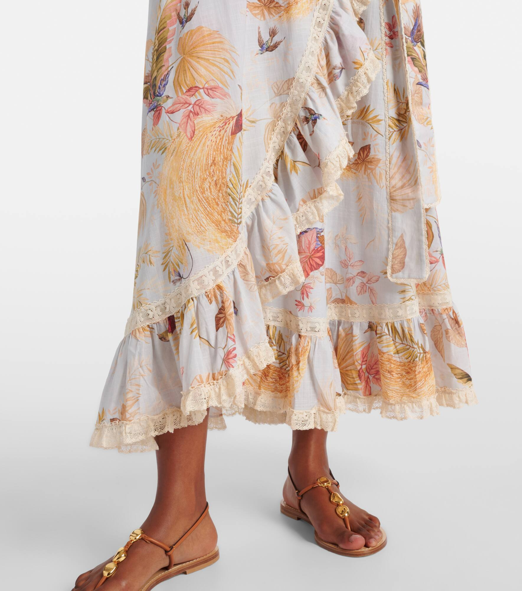 Ascension floral ruffled cotton midi dress - 6