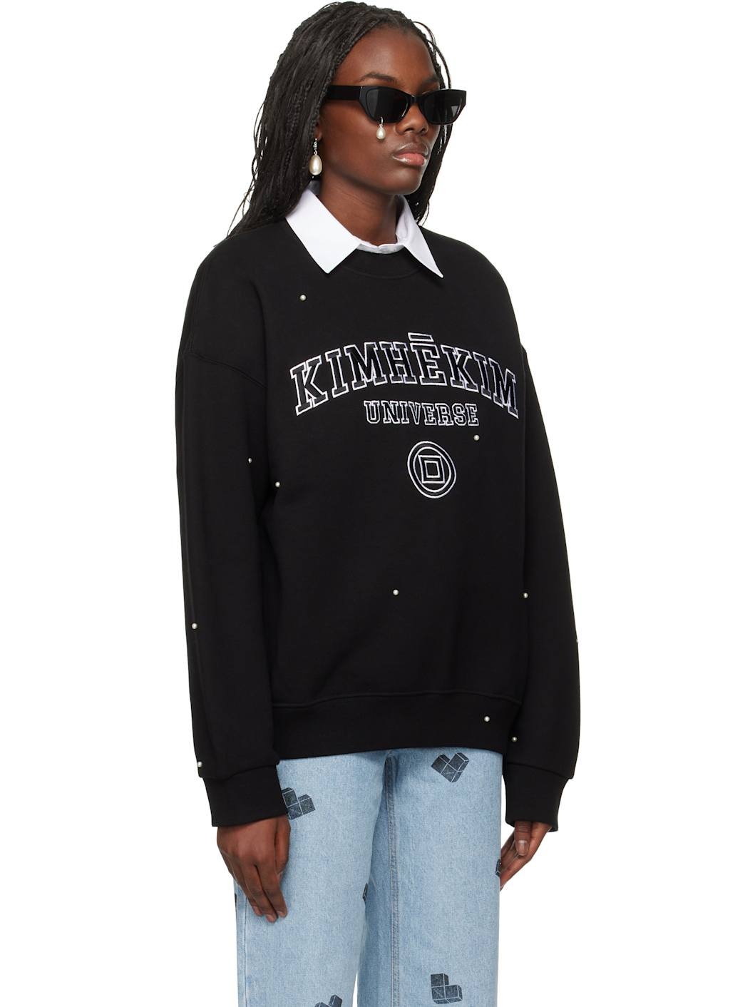 Black Pearl Embellished 'Universe' Sweatshirt - 2