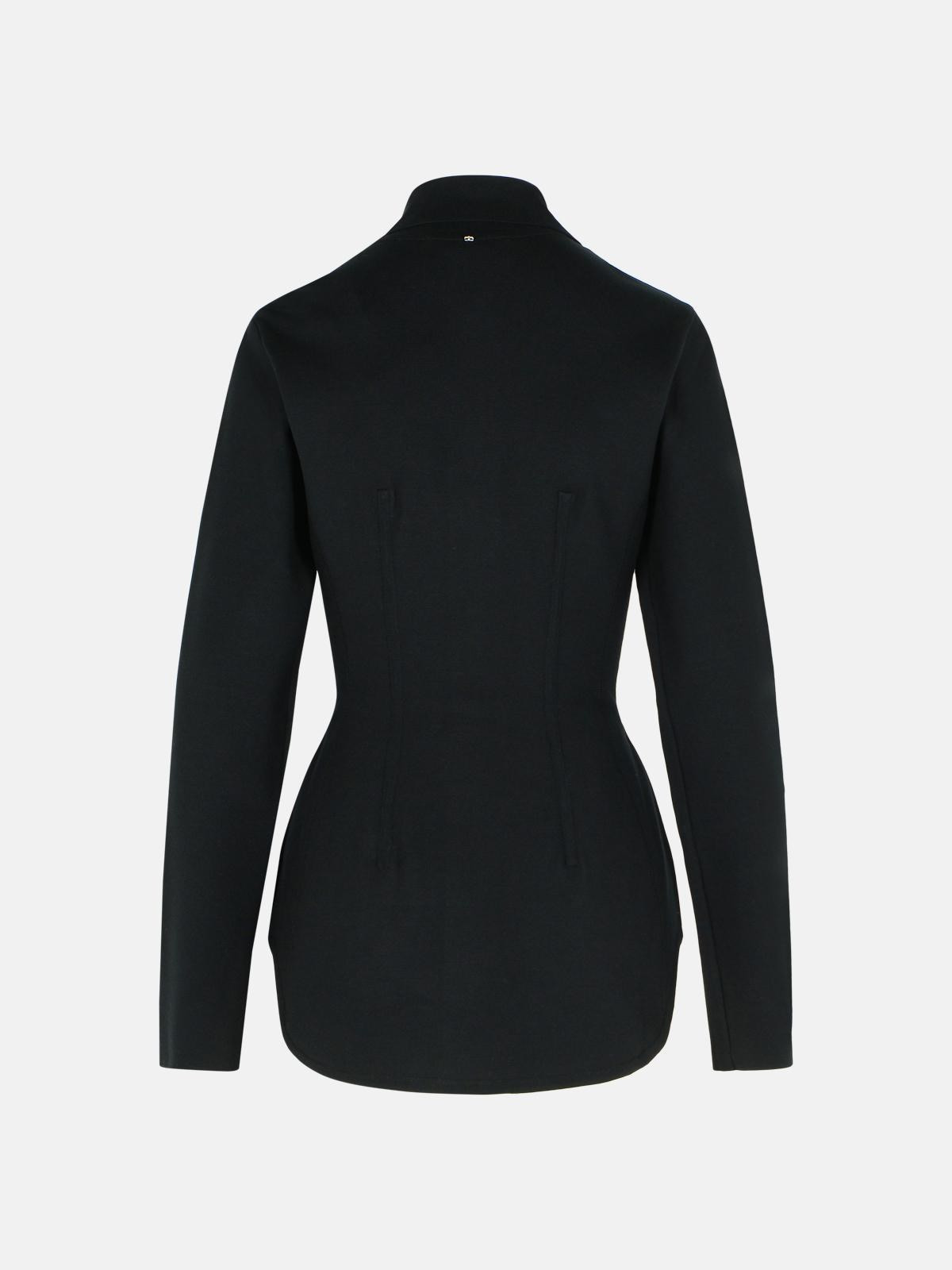 'BAFFO' BLACK VISCOSE KNIT SHIRT - 3
