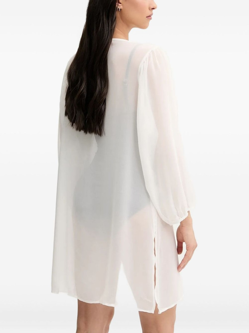 MICHAEL KORS button-front tie-neck top outlook