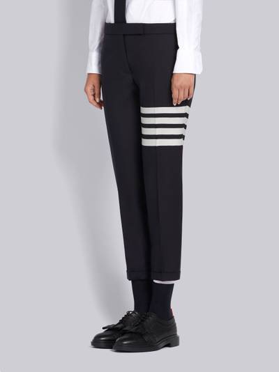 Thom Browne Navy Plain Weave Skinny 4-Bar Trouser outlook