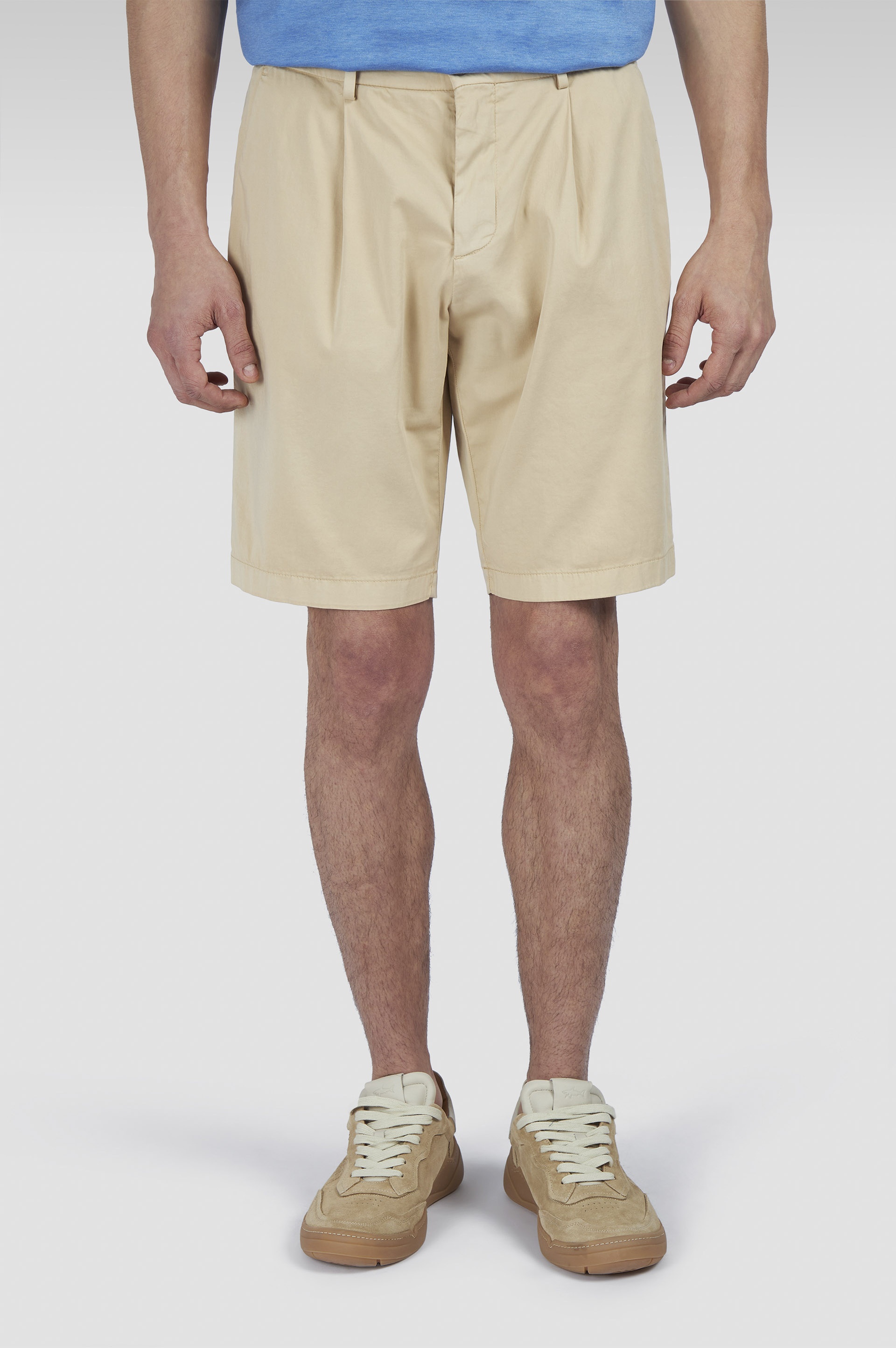 CHINO SILK STRETCH COTTON AND SILK BERMUDA SHORTS - 6