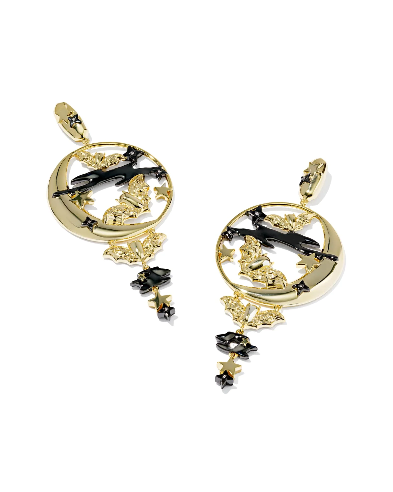 Spooky Night Mixed Metal Statement Earrings - 1