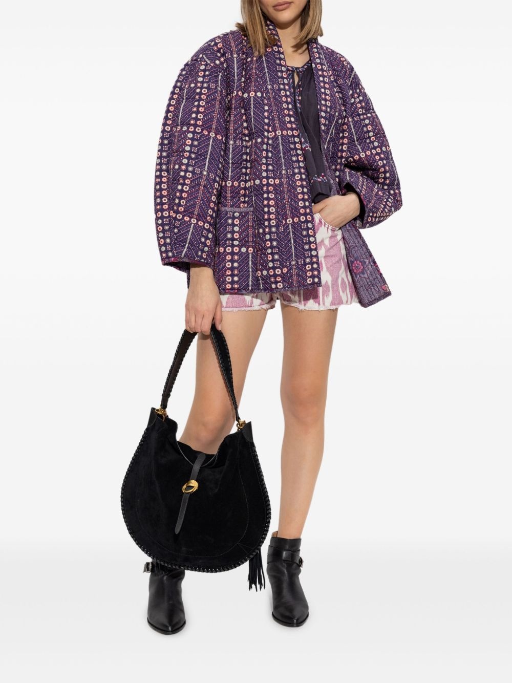 abstract-pattern print shorts - 2