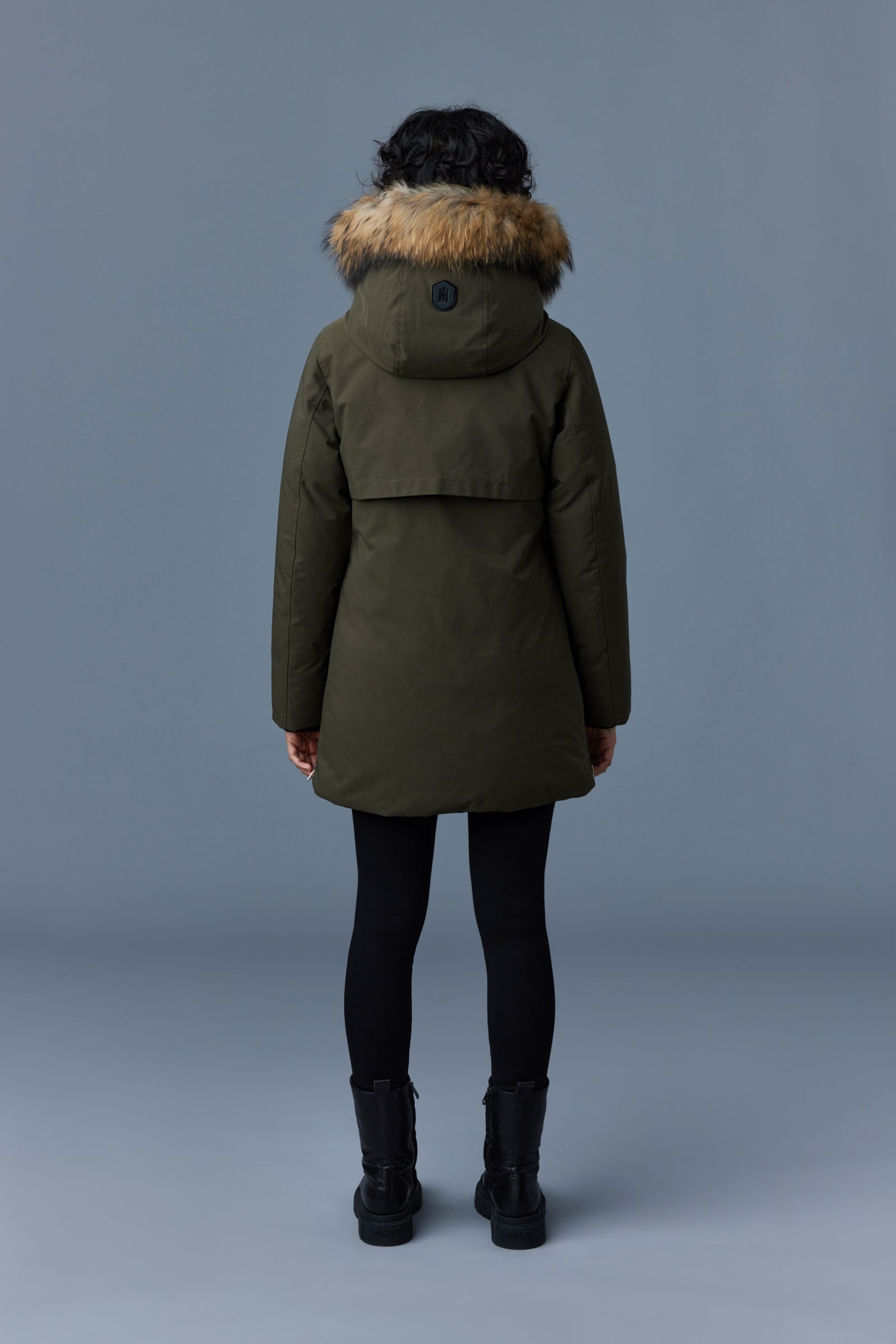 KINSLEE 2-in-1 oversized down parka with bib and natural fur - 4