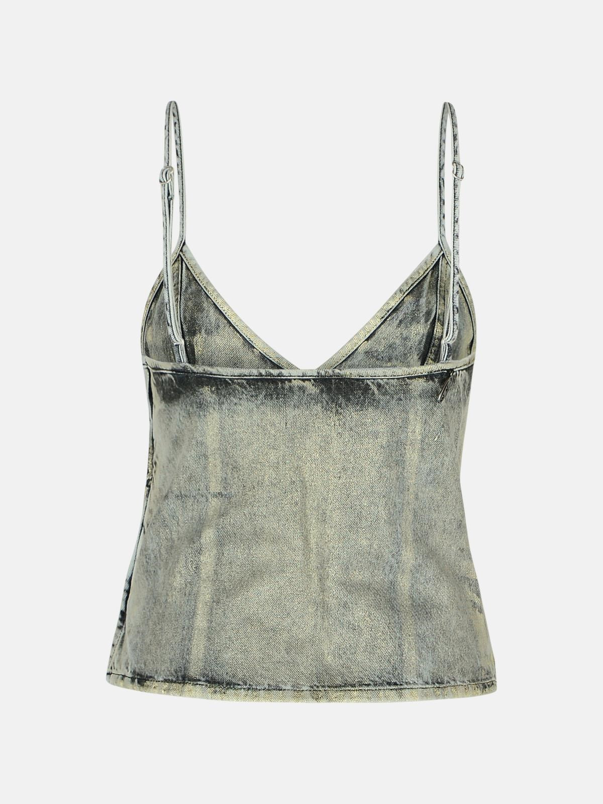'FULSY' SILVER DENIM TANK TOP - 3