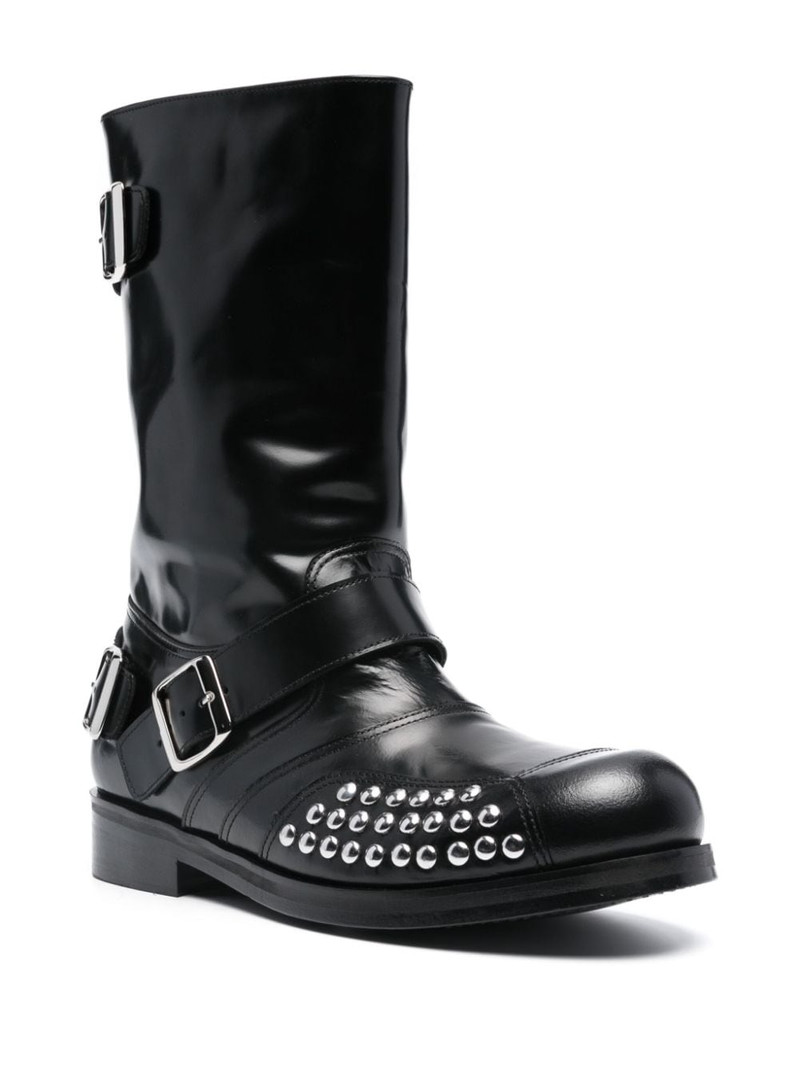 STEFAN COOKE leather biker boots outlook