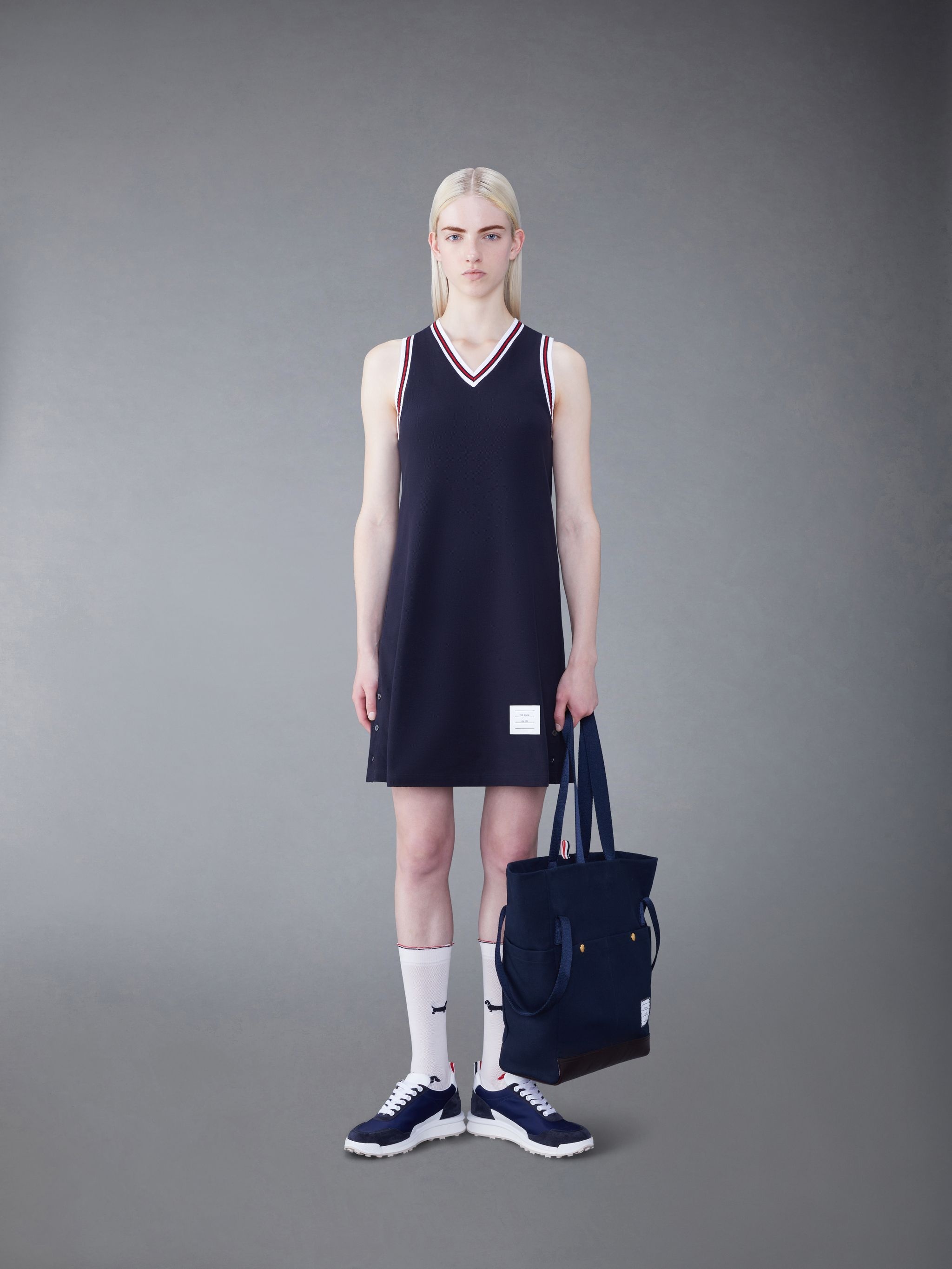 RWB-stripe piqué tennis minidress - 4